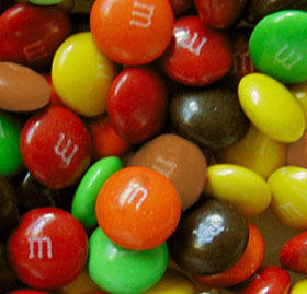 no blue m and m